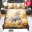 Personalized Unicorn Running In Flower Field Custom Name Duvet Cover Bedding Set