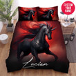 Personalized Dark Unicorn Angry Painting Custom Name Duvet Cover Bedding Set
