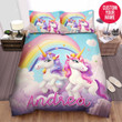 Personalized Unicorns Playing Together Custom Name Duvet Cover Bedding Set