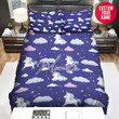 Personalized Cute Unicorn Moon Star Custom Name Duvet Cover Bedding Set