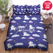 Personalized Cute Unicorn Moon Star Custom Name Duvet Cover Bedding Set