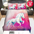 Personalized Geometric Unicorn Custom Name Duvet Cover Bedding Set