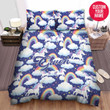 Personalized Sky Unicorn Themed Pattern Custom Name Duvet Cover Bedding Set