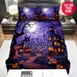 Personalized Halloween Town At Night Custom Name Duvet Cover Bedding Set