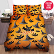 Personalized Halloween Black Witch Hat Pattern Custom Name Duvet Cover Bedding Set