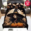 Personalized Halloween Beautiful Witch Custom Name Duvet Cover Bedding Set