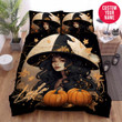 Personalized Halloween Beautiful Witch Custom Name Duvet Cover Bedding Set