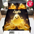 Personalized Halloween Shine Ghost With Pumpkin Custom Name Duvet Cover Bedding Set