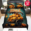 Personalized Halloween Pumpkin Cart Custom Name Duvet Cover Bedding Set