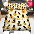 Personalized Halloween Pumpkin Black Cat Pattern Custom Name Duvet Cover Bedding Set
