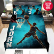 Personalized Basketball Score Blue Custom Name Duvet Cover Bedding Set