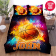 Personalized Colorful Basketball Custom Name Duvet Cover Bedding Set