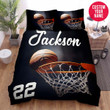 Personalized Basketball Ball In Hoop Custom Name Duvet Cover Bedding Set