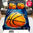Personalized Basketball Ball Modern Art Custom Name Duvet Cover Bedding Set