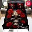 Personalized Halloween Sugar Skull Metal Custom Name Duvet Cover Bedding Set
