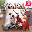 Personalized Basketball Hoop Players Watercolour Duvet Cover Bedding Set