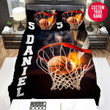 Personalized Basketball Ball On Net Custom Name Duvet Cover Bedding Set