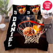 Personalized Basketball Ball On Net Custom Name Duvet Cover Bedding Set