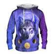 Galaxy Wolf Sublimation 3D All Over Print Hoodie, Zip-up Hoodie
