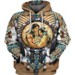 Feather Native Motifs Couple 3D All Print Hoodie, Zip- Up Hoodie