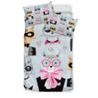 Cats Bow Cotton Bed Sheets Spread Comforter Duvet Cover Bedding Sets