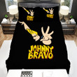 Johnny Bravo In Black Background Bed Sheets Spread Duvet Cover Bedding Sets