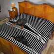 Dachshund Dog Black Dog Black White Stripes Quilt Blanket Great Customized Blanket For Birthday Christmas Thanksgiving Anniversary