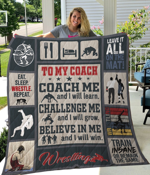 Personalized Wrestling Coach Believe In Me And I Will Win Quilt Blanket