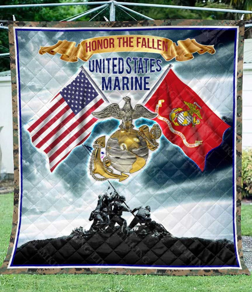 United States Marine Honor The Fallen November 10th Quilt Blanket Great Gifts For Birthday Christmas Thanksgiving Anniversary
