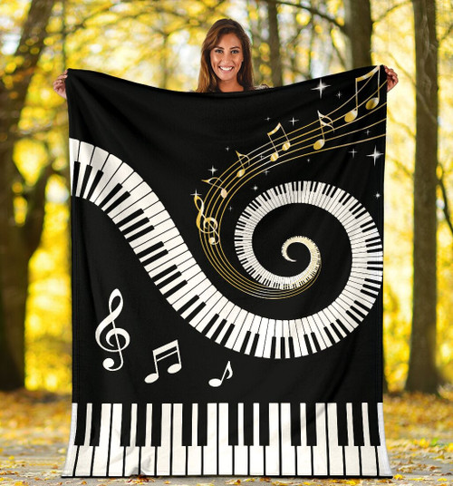 Piano Keyboards Sparkle Music Notes Sherpa Fleece Blanket Great Customized Blanket Gifts For Birthday Christmas Thanksgiving