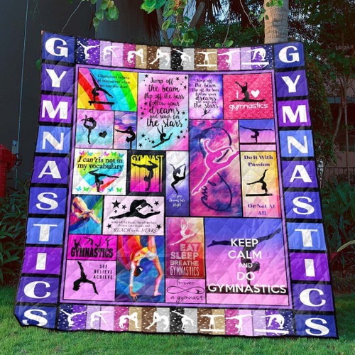 Forever A Gymnast Keep Calm And Do Gymnastic Quilt Blanket Great Customized Blanket Gifts For Birthday Christmas Thanksgiving