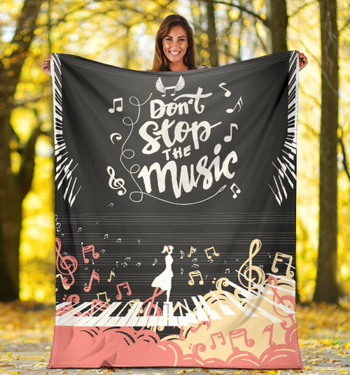 Don't Stop The Music Piano Music Notes Love Sherpa Fleece Blanket Great Customized Blanket Gifts For Birthday Christmas Thanksgiving