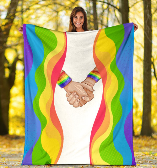 Together Rainbow Sherpa Fleece Blanket Great Customized Blanket Gifts For Birthday Christmas Thanksgiving