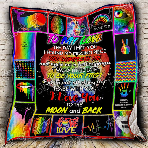 Personalized Lgbt To My Love I Love You To The Moon And Back Quilt Blanket Great Customized Blanket Gifts For Birthday Christmas Thanksgiving