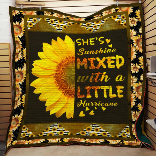 Sunflower She's Sunshine Mixed Quilt Blanket Great Customized Gifts For Birthday Christmas Thanksgiving Perfect Gifts For Sunflower Lover