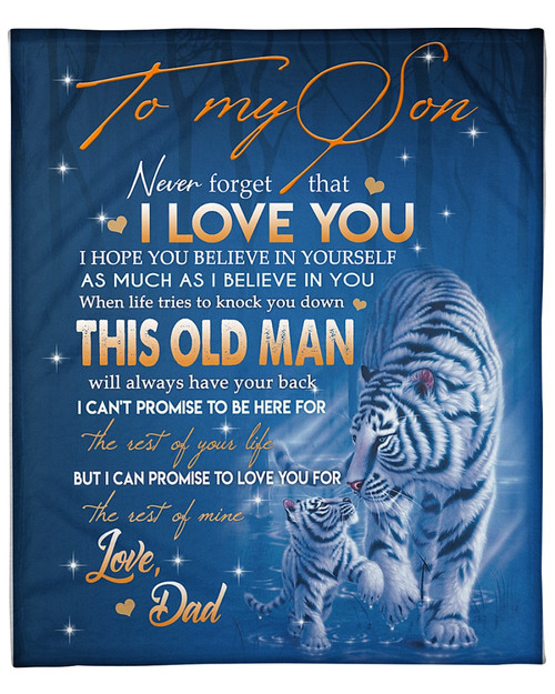 Personalized To My Son Fleece Blanket From Dad This Old Man Will Always Have Your Back Great Customized Blanket For Birthday Christmas Thanksgiving