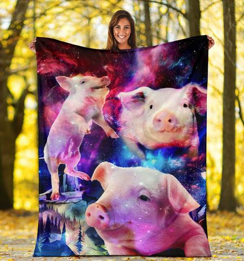 Pig Galaxy Magic Art Sherpa Fleece Blanket Great Customized Blanket Gifts For Birthday Christmas Thanksgiving
