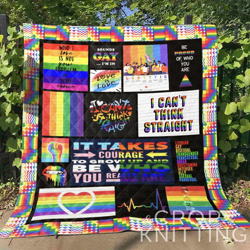 Lgbt It Takes Courage To Grow Up And Be Who You Really Are Quilt Blanket Great Customized Blanket Gifts For Birthday Christmas Thanksgiving