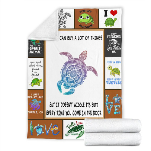 Turtle Money Can Buy A Lot Of Things Sherpa Fleece Blanket Great Customized Blanket Gifts For Birthday Christmas Thanksgiving Anniversary