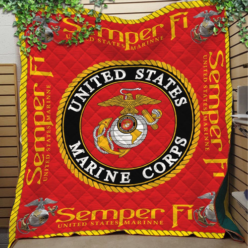 United States Marine Corps Semper Fi Quilt Blanket Great Customized Blanket Gift For Anniversary