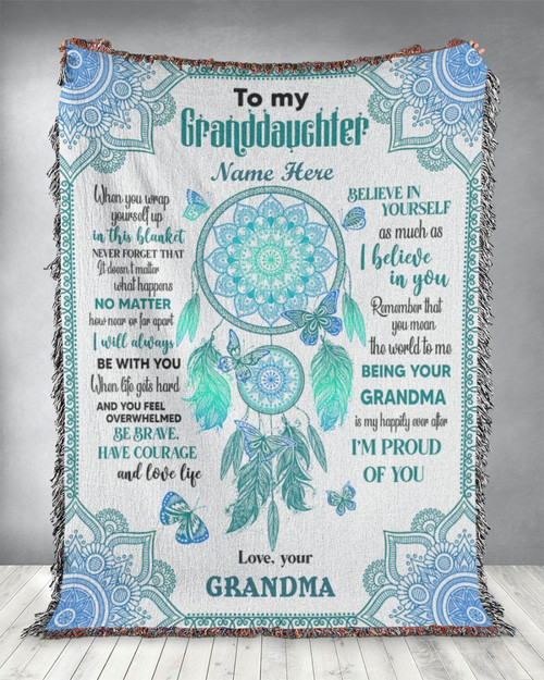 Personalized To My Granddaughter Butterfly And Dreamcatcher Gift For Granddaughter From Grandma Sherpa Fleece Blanket