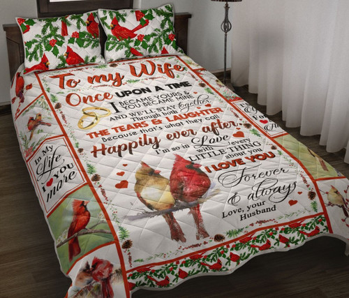 Personalized Cardinal Couple To My Wife From Husband Quilt Blanket I'm So In Love With Every Little Thing Great Customized Blanket Gifts For Birthday Christmas Thanksgiving Perfect Gifts For Mother's Day