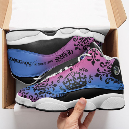 Queens Are Born In November Colorful Air Jordan 13 Sneaker, Gift For Lover Queens Are Born In November Colorful Aj13 Shoes For Men And Women
