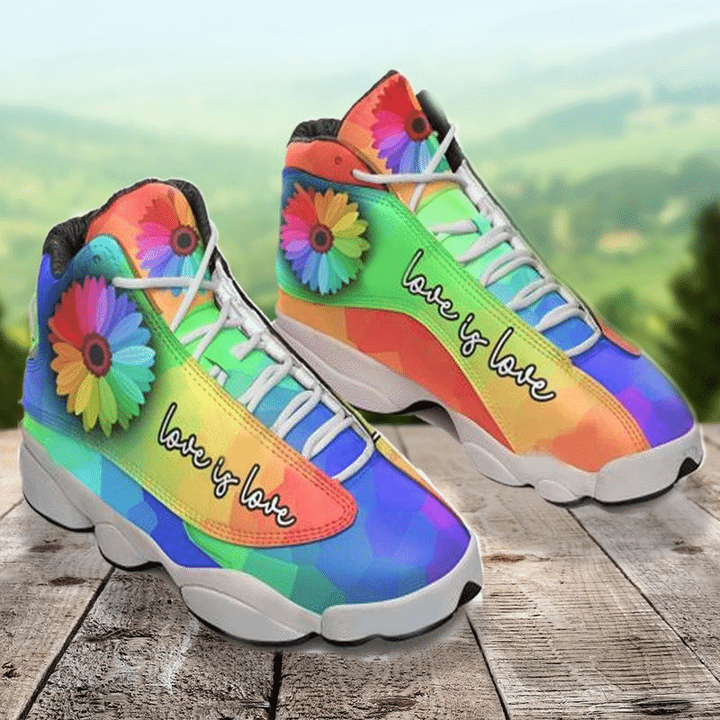 Sunflower LGBT Air Jordan 13 Sneaker, Gift For Lover Sunflower LGBT AJ13 Shoes For Men And Women