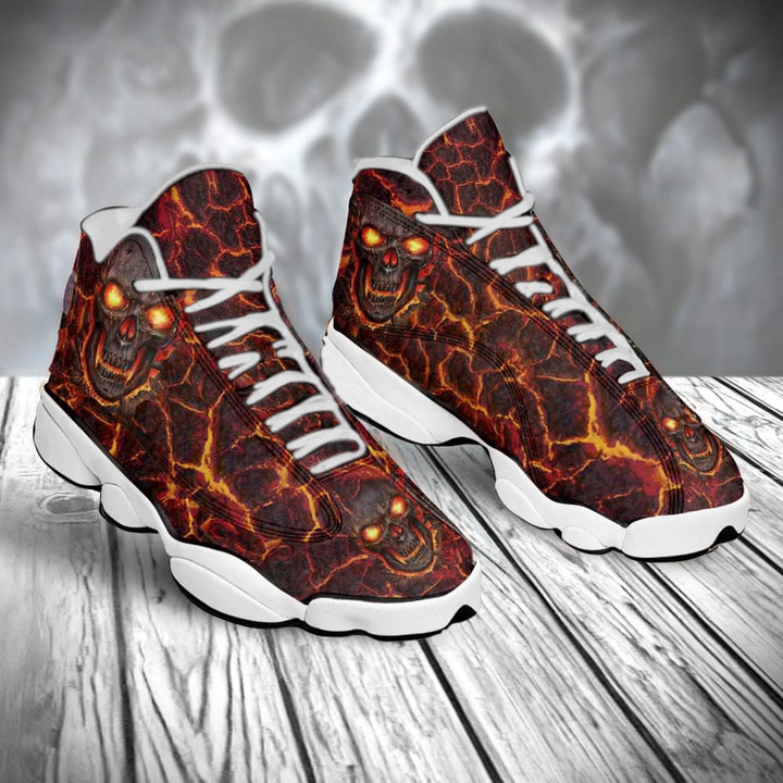 Skull Lava Air Jordan 13 Sneaker, Gift For Lover Skull Lava AJ13 Shoes For Men And Women