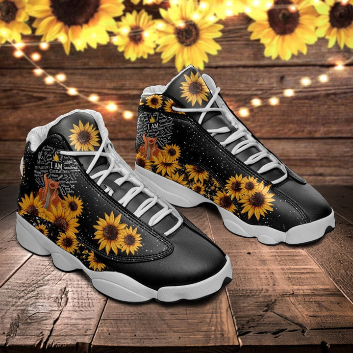 Sunflower I Am Courageus Air Jordan 13 Sneaker, Gift For Lover Sunflower I Am Courageus AJ13 Shoes For Men And Women