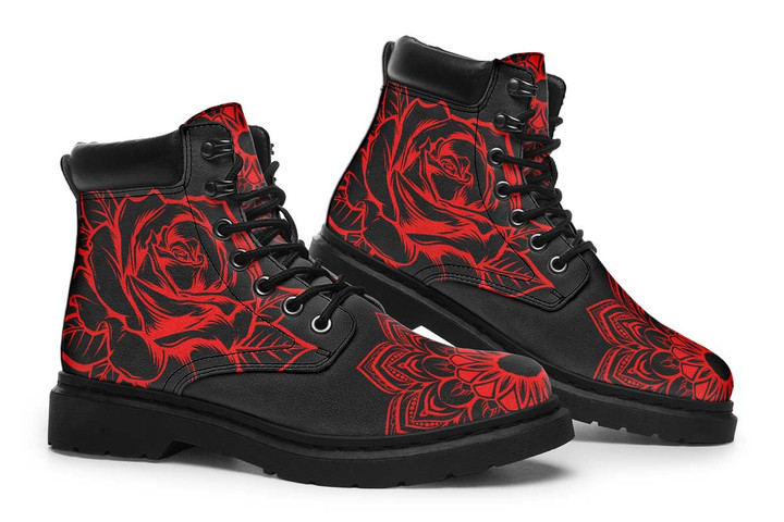 Red Rose Mandala Tim Boots