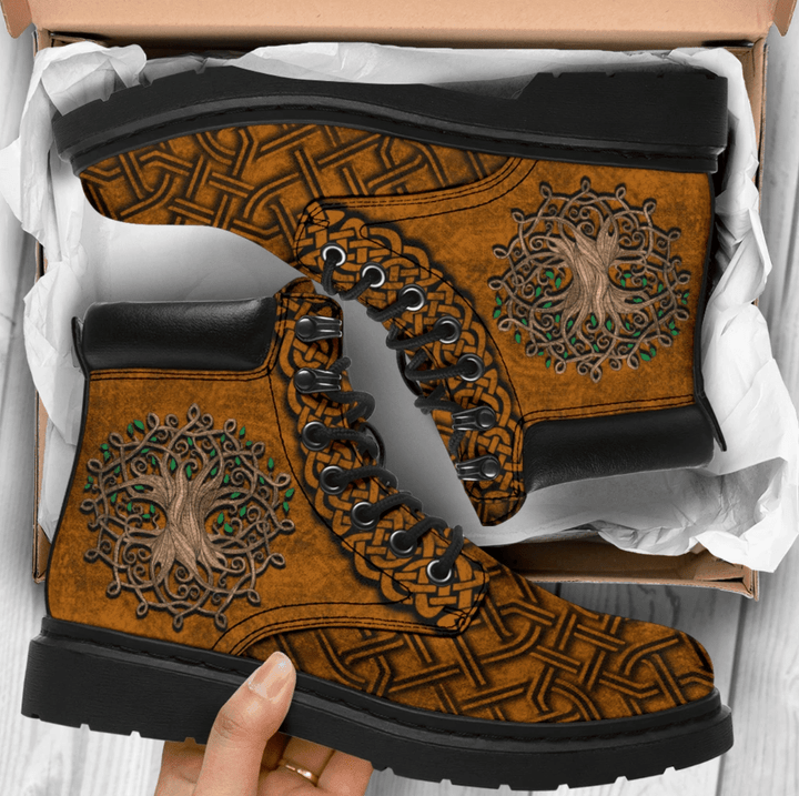 Brown Celtic Tree Of Life Classic Tim Boots