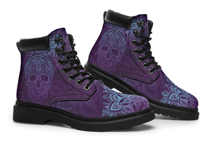 Purple Skull Tim Boots