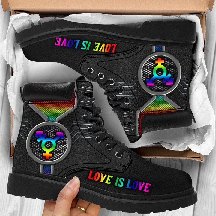 LGBT Symbol Pattern With Black Background Tim Boots
